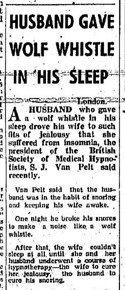 husband gave wolf whistle in his sleep - archive newspaper snippit - china mail - saturday apr...JPG