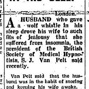 husband gave wolf whistle in his sleep - archive newspaper snippit - china mail - saturday apr...JPG